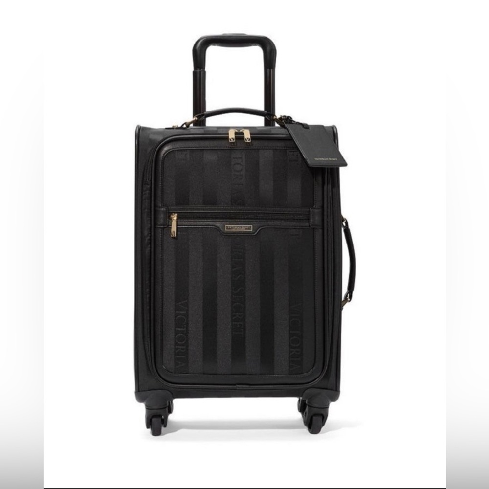 ❤︎ NWOT Victoria Secret Carry On Suitcase in Logo Jacquard Stripe